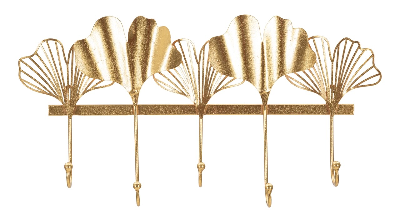 Cuier 5 Leaves, Mauro Ferretti, 49.5x26.3 cm, fier, auriu - imagine 7